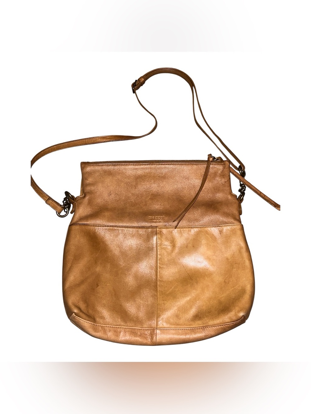 margot Leather Crossbody Bag in Light Brown